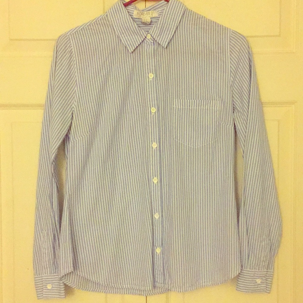 Striped button down blouse